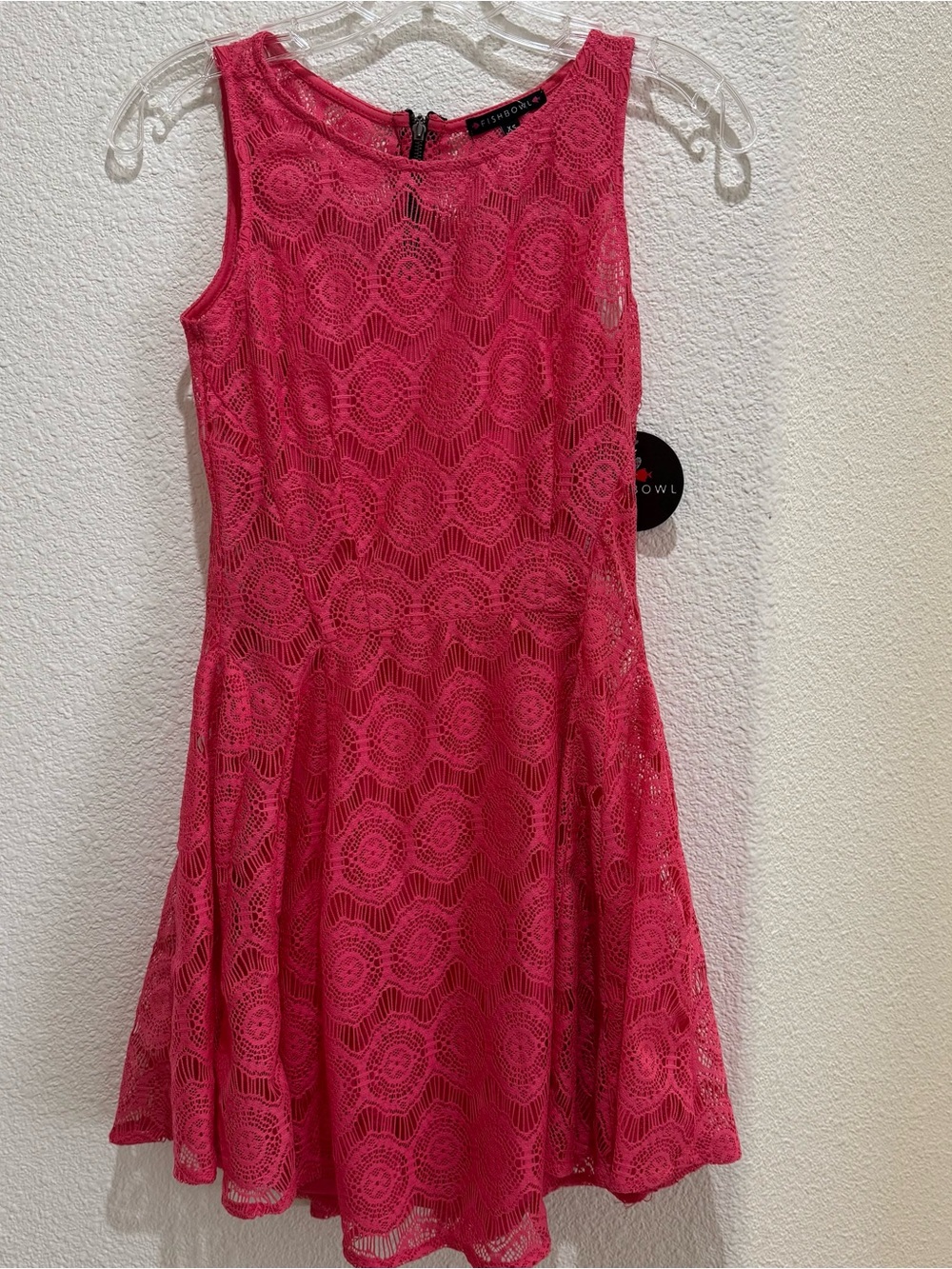 Fish Bowl Girls' Pink Lace Fit & Flare Dress